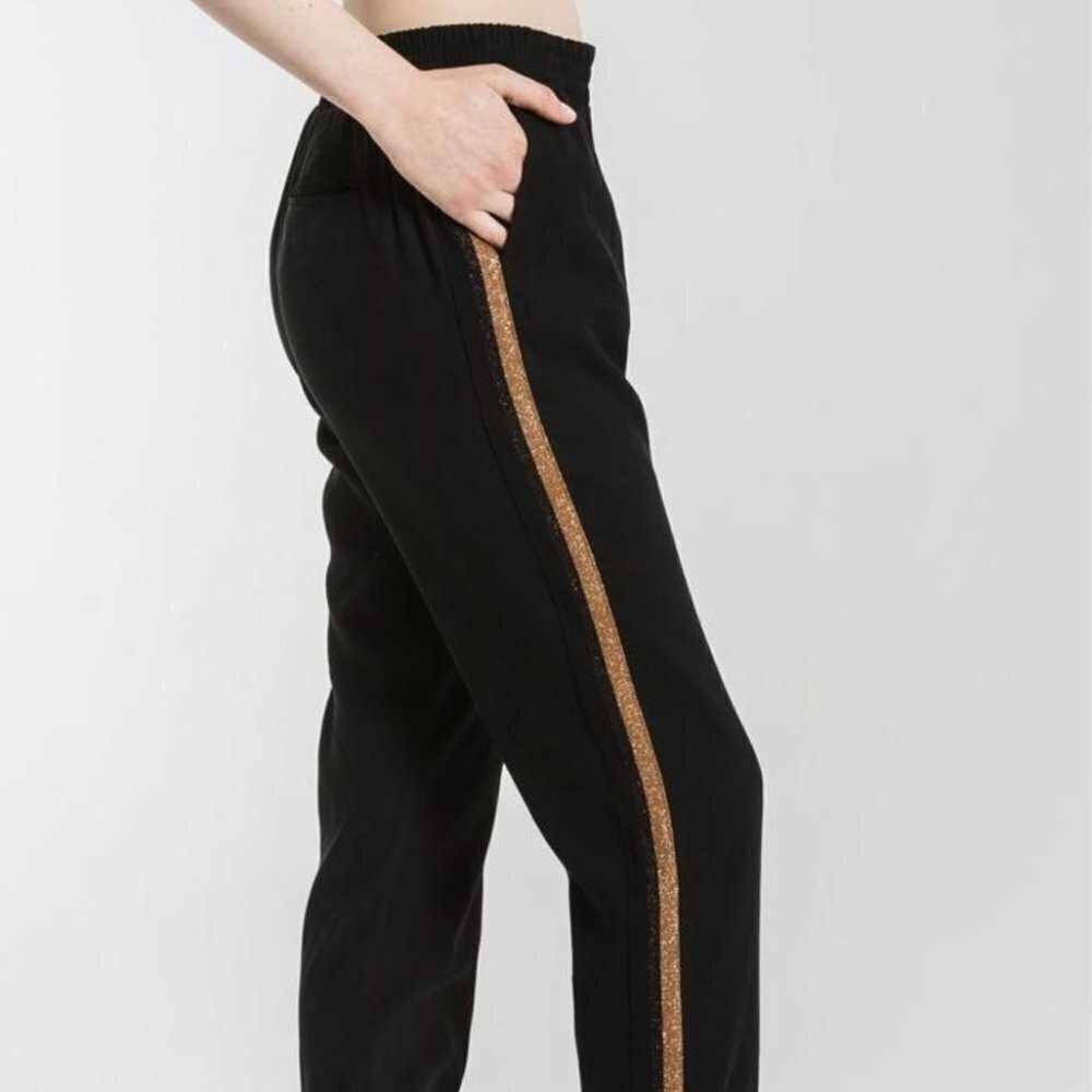 rag Poets Black Joggers Pants Mid Rise Size S